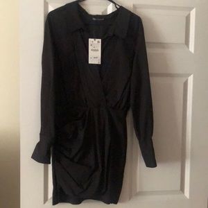 Black Zara short shirt dress size M with tag